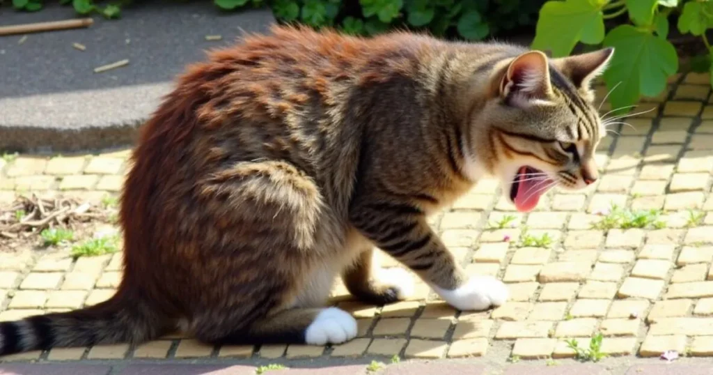 katze kotzt essen unverdaut aus