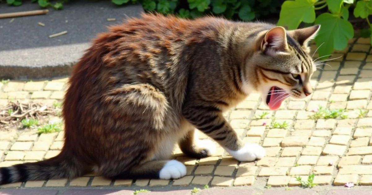 katze kotzt essen unverdaut aus